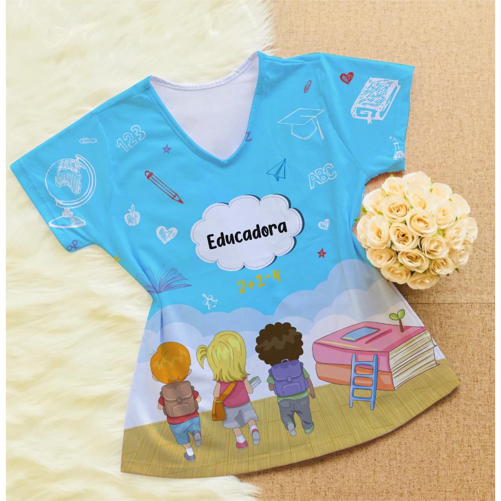 Camisa/Blusa Profissão Professora/educadora/educaçãoinfantil/creche/fardamento/uniforme em Oferta na Shopee