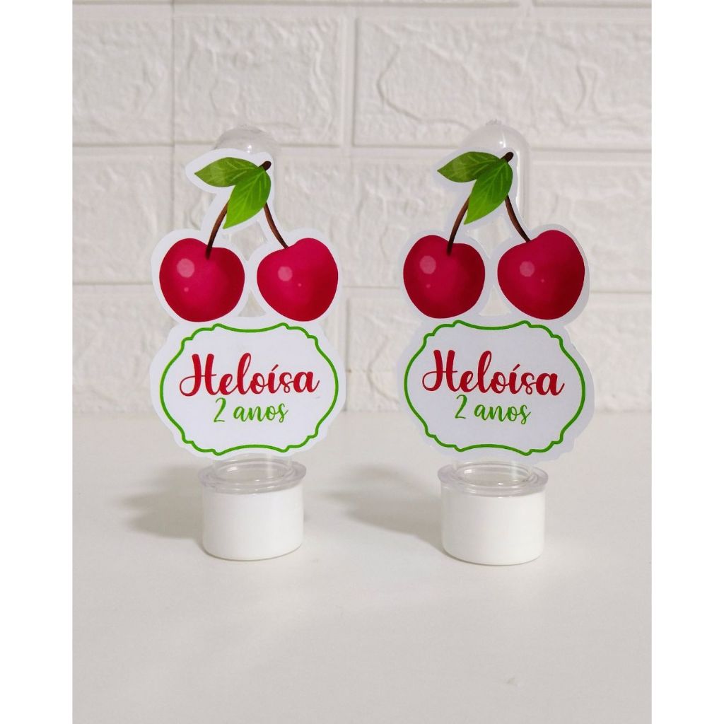 Apliques para Tubetes Cerejinha Mod. 2 - festa infantil - lembrancinhas personalizadas - lembrancinhas personalizadas
