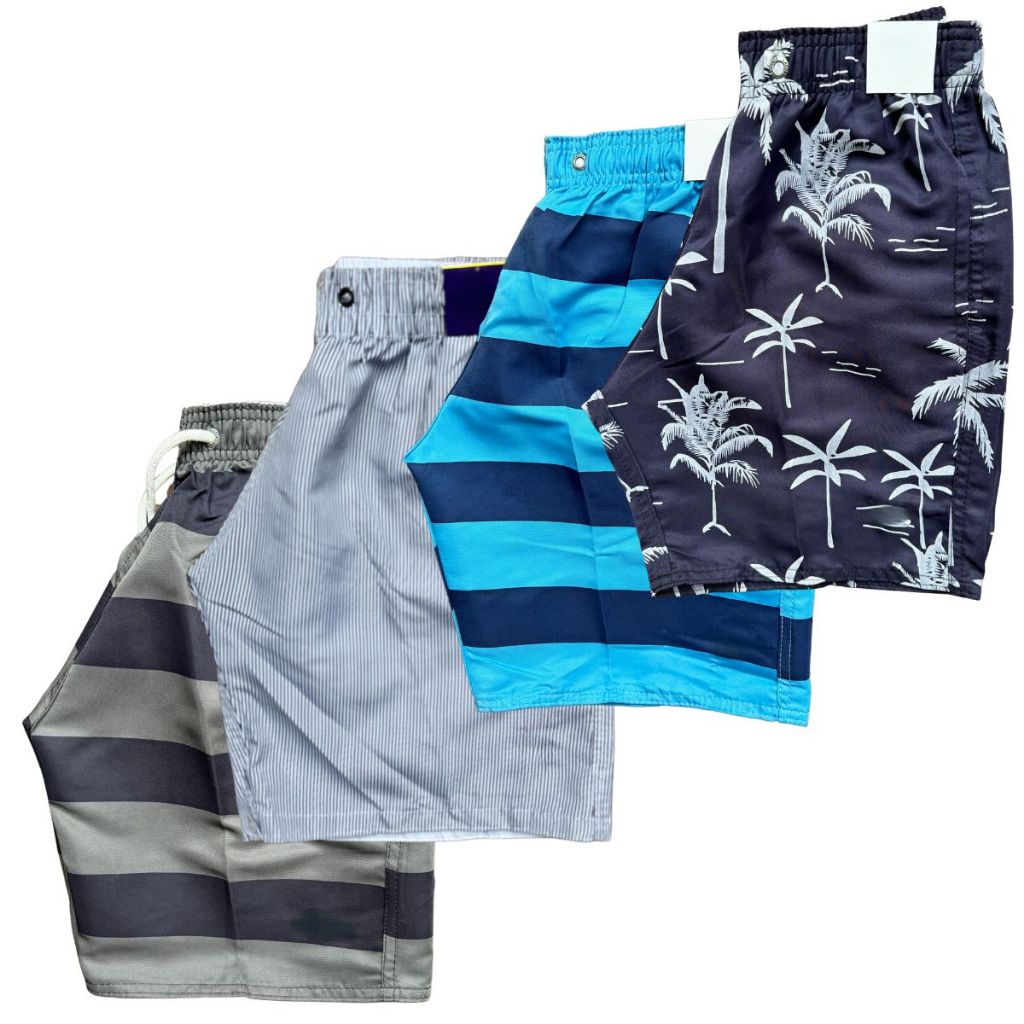 Kit Bermudas Masculinas Infantil e Juvenil em Tactel Estampado – Ideais para Praia, Verão e Escola