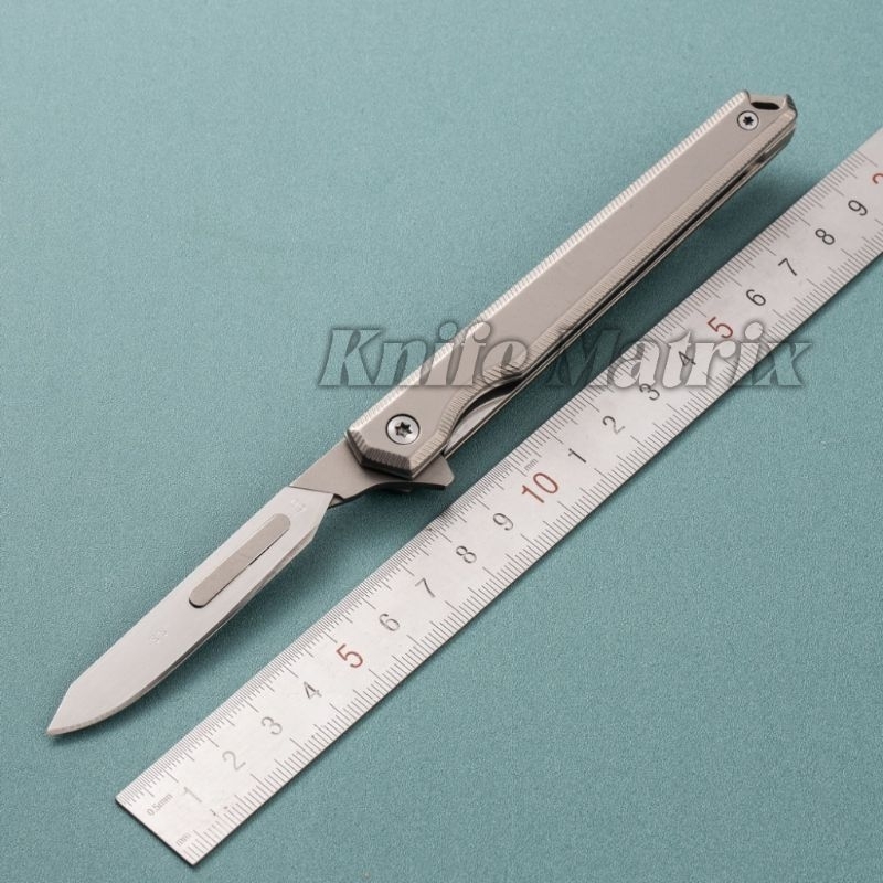 Canivete titânio BISTURI Troca Lamina (C/2 Lamina) Edc TC-M03