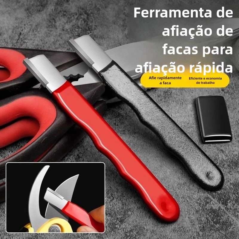 Imagem Afiador Profissional de Facas Aço Tungstênio Pedra Diamantada Lâminas Tesoura Jardinagem Cabo Antiderrapante