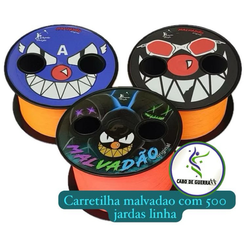 Carretilha de pipa Malvadao com 500 jardas fio 10 de linha coloridas. exclusividade em Oferta na Shopee
