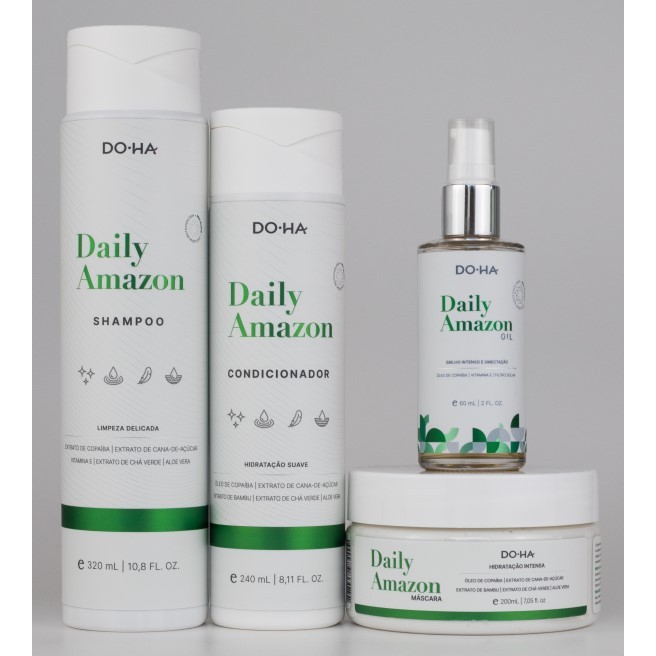 Doha Kit Daily Amazon Doctor Hair Shampoo Condicionador Máscara Óleo Tratamento Capilar