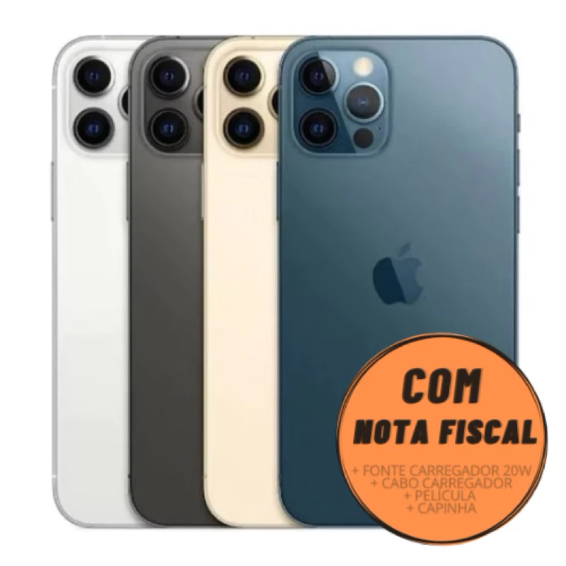 Celular iPhone 12 Pro (128GB) (256GB) 100% Original Apple Seminovo Vitrine Bateria 85% a 100% NF Carregador Película Cap — imagem 1