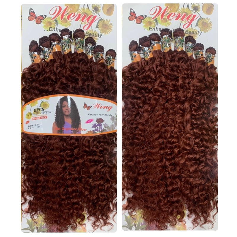 Cabelo Cacheado Orgânico / RUIVO RAPOSA > 8 telas 300g - (modelo:Brazuca)