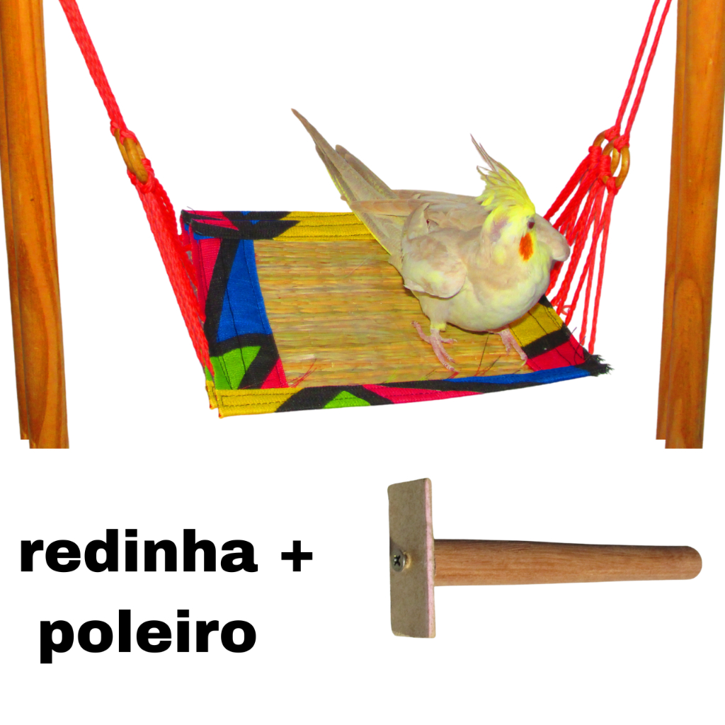 Kit 2 Brinquedos Para Calopsita Redinha Junto + Poleiro 15cm Agapornis Periquitos Ring Necks Aves Pássaros Bird Pets em Oferta na Shopee