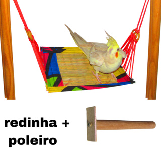 Kit 2 Brinquedos Para Calopsita Redinha Junto + Poleiro 15cm Agapornis Periquitos Ring Necks Aves Pássaros Bird Pets em Oferta na Shopee