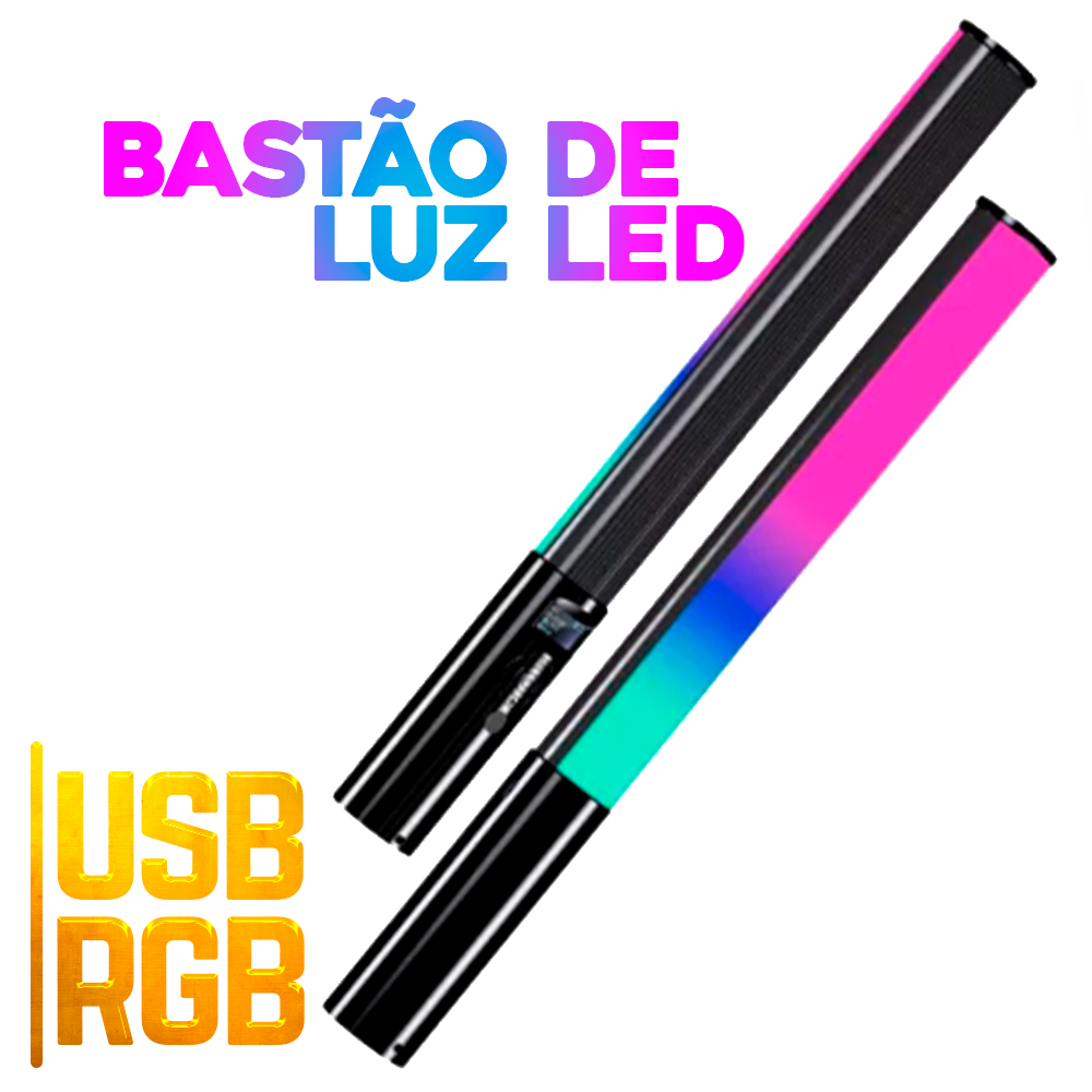 Epico Bastão De Led Iluminação Luz Rgb E Branco Preenchimento