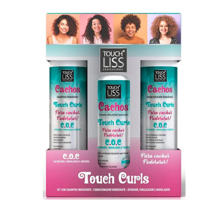 TOUCH LISS Kit Touch Curls Shampoo + Condicionador + Ativador, Finaizador e modelador de cachos
