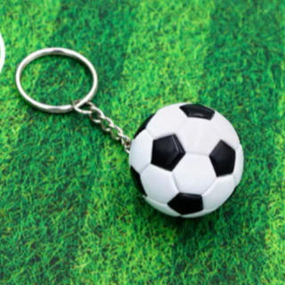 Kit 10 Chaveiros Bola de Futebol Tradicional Borracha Lembrancinha Fãs Futebol