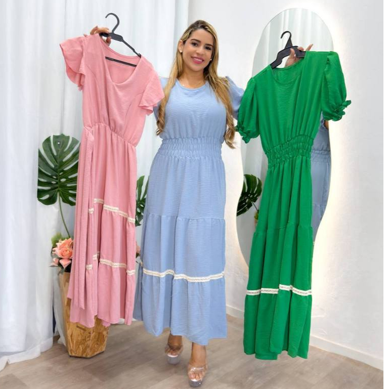 vestido feminino longo Evangélico Lastek na cintura moda cristã festa madrinha luxo