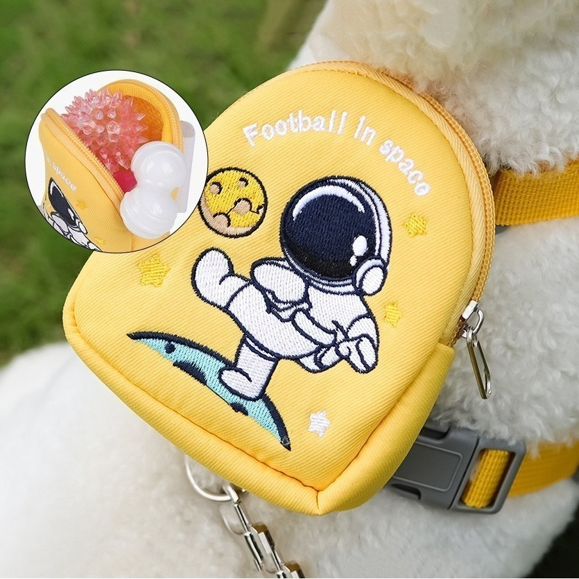 Peitoral Coleira Com Guia e Bolsa Removível Para Cachorro Pet Cães Pequenos E Médios Gato Viagem-Y12