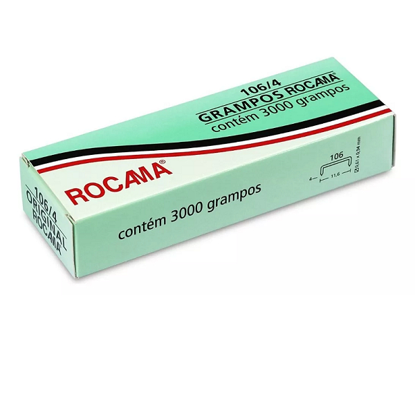 Grampos Rocama 106/4 Caixa Com 3000 Grampos
