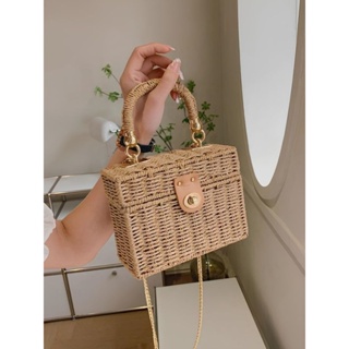 Bolsa de praia feminina elegante de palha comcorrente, alcas de m o e tiracolo 8014 em Oferta na Shopee