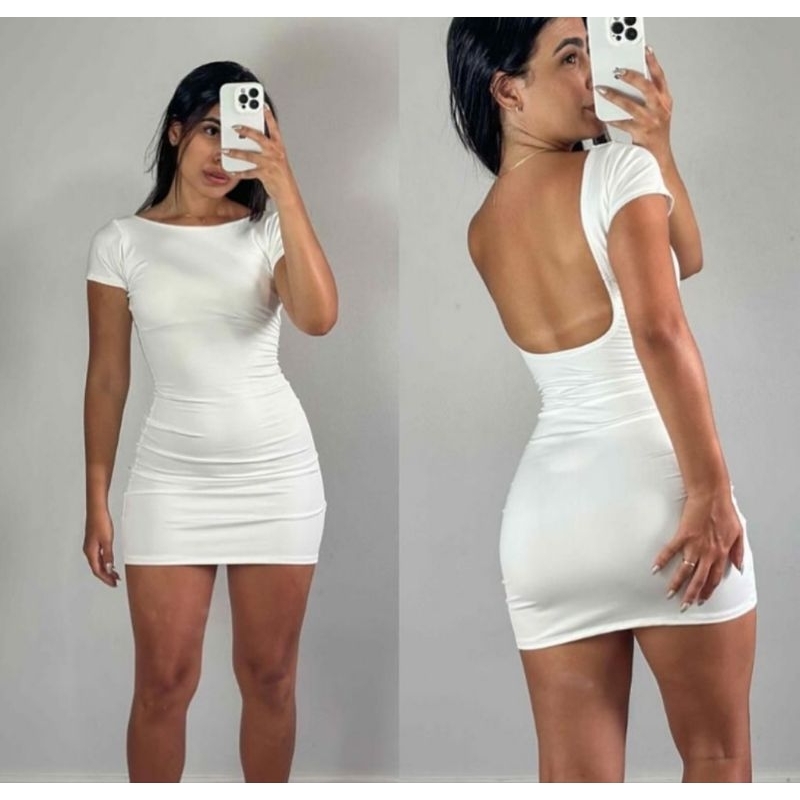 vestido tubinho/ vestido curto/ vestido costas nua em Oferta na Shopee