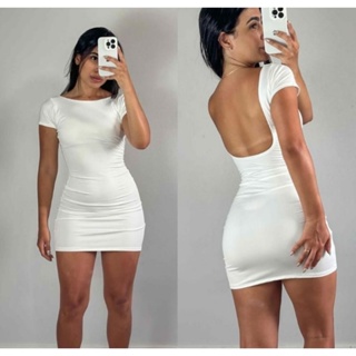 vestido tubinho/ vestido curto/ vestido costas nua em Oferta na Shopee