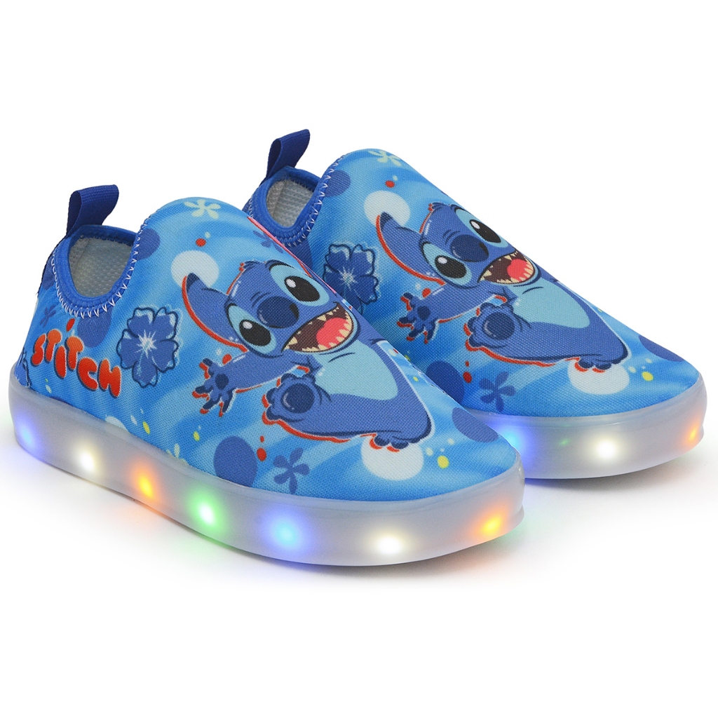 Tênis Infantil Led Lilo e Stitch Luzinha Personagens  Masculino Macio Confortavel Menino  Escolar Casual Calce fácil em Oferta na Shopee