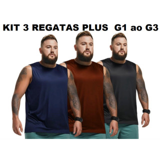 KIT 3 REGATAS MACHÃO MASCULINA PLUS SIZE G1 G2 e G3 ACADEMIA CORRIDA em Oferta na Shopee