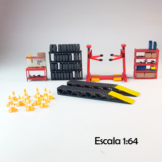 Peças para oficina e garagem na escala 1:64 Hot Wheels impressas em resina e pintadas a mão, para dioramas e cenários em Oferta na Shopee
