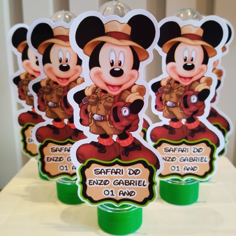 Tubetes Personalizados - Lembrancinhas - Festa aniversário - Personalizamos com todos os temas - Mickey Safari