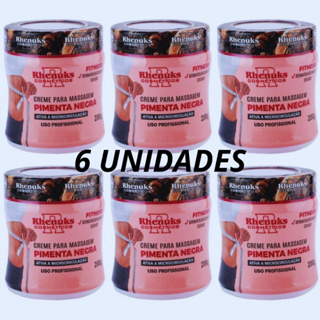 Creme Redutor de Medidas Pimenta Negra Kit 6uni 200g Ativador da Circulação Firmador e Anticelulite em Oferta na Shopee
