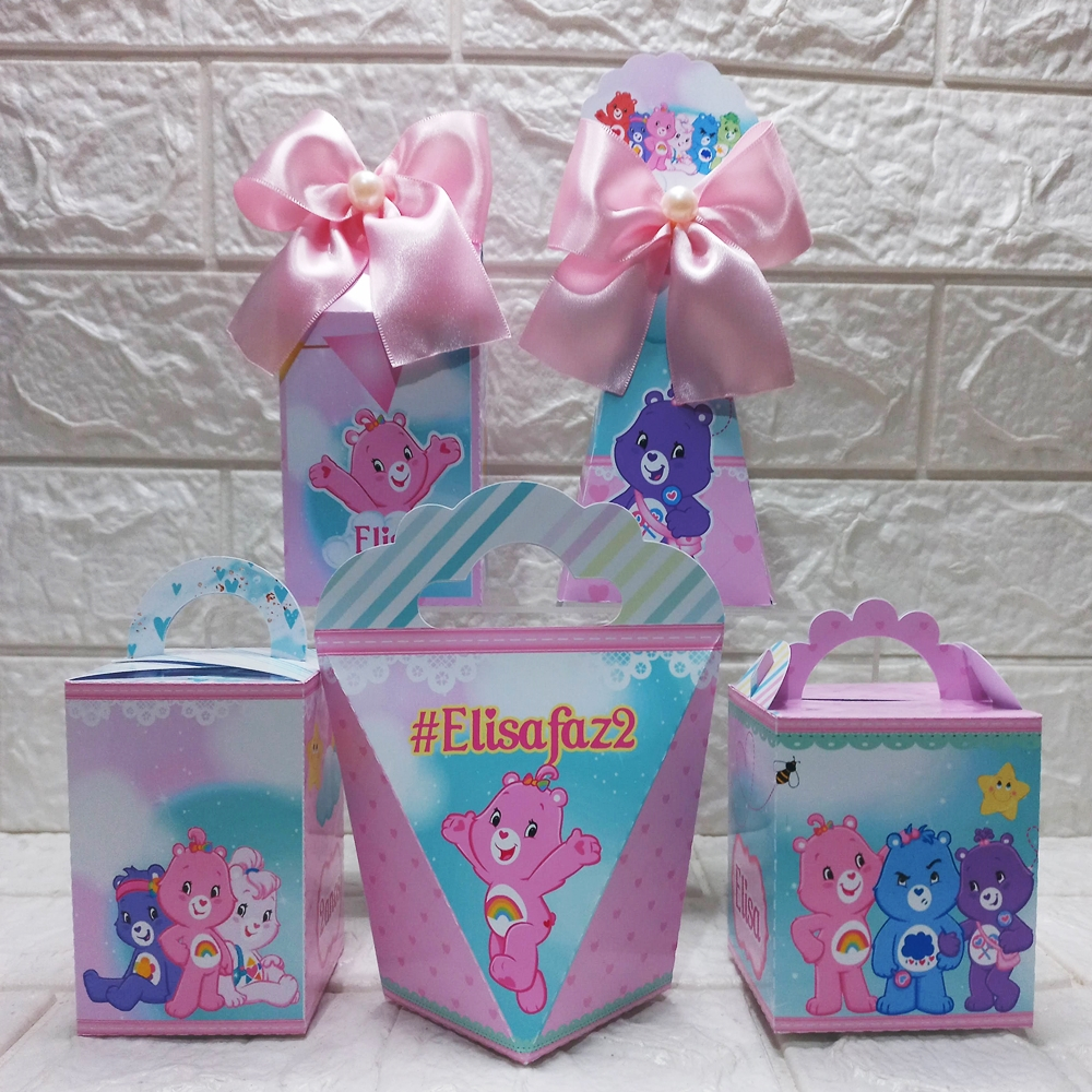 kit Festa PEGUE E MONTE  Ursinhos Carinhosos Personalizados Lembrancinha de Aniversário Caixinhas Ursinhos Carinhosos