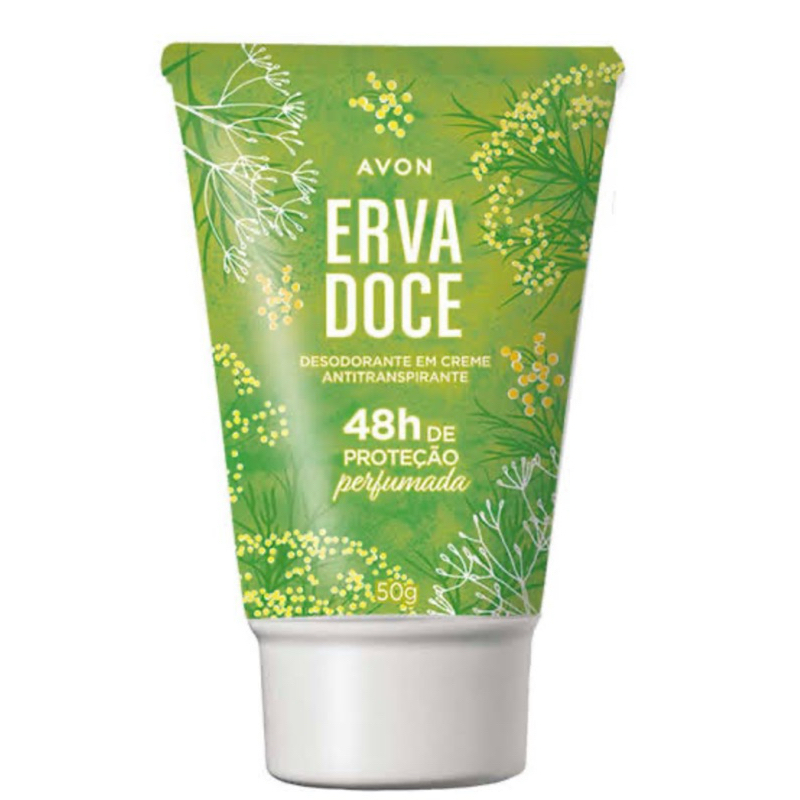 kit 3 unidades Desodorante Creme Antitranspirante Erva Doce Avon 50g