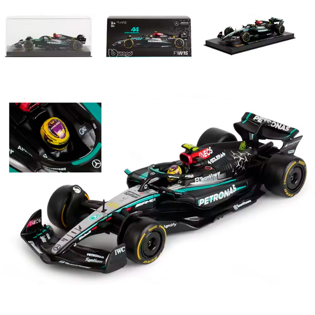 MINIATURA CARRO F1 MERCEDES AMG LEWIS HAMILTON W15 1/43 BBURAGO