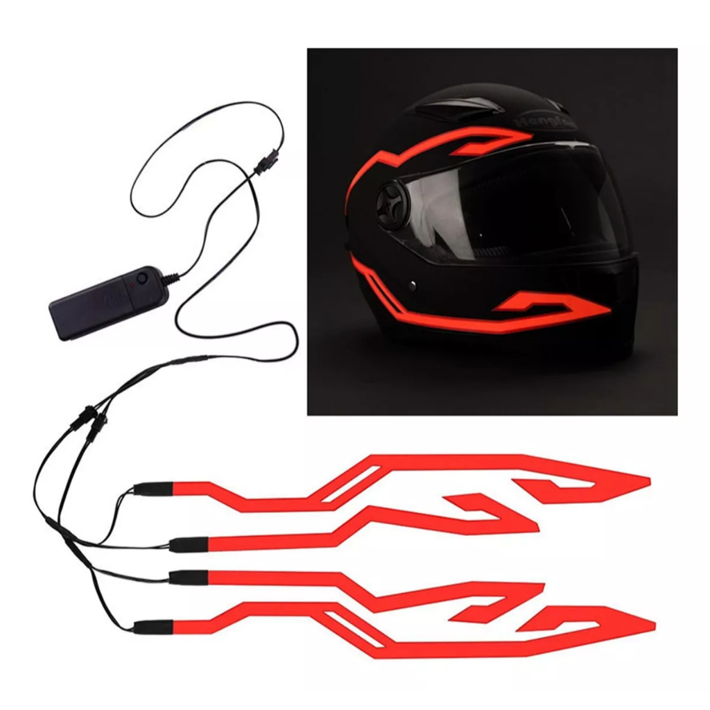 Barras de Luz de Sinalização para Capacete de Motocicleta - Segurança e Visibilidade 24/7