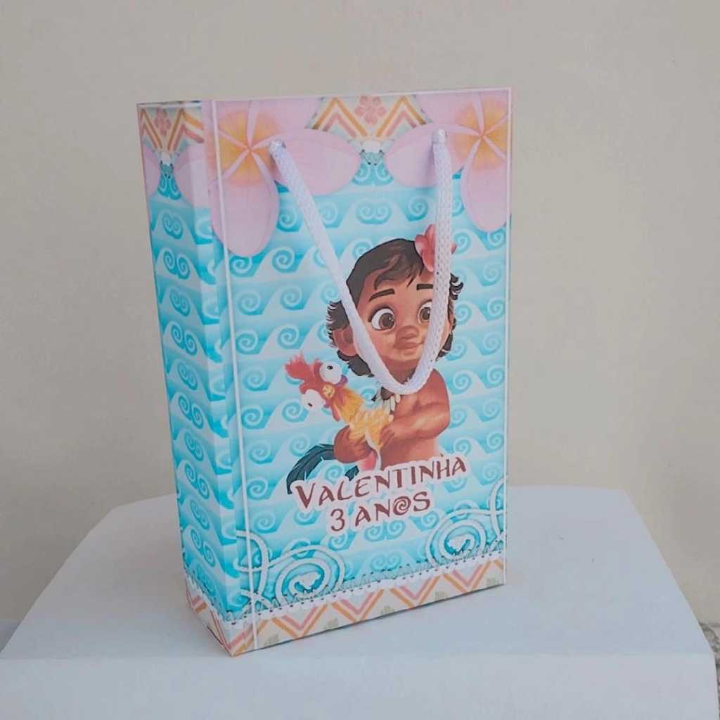 Kit Sacolinha Surpresa Festa Infantil Personalizado MOANA BABY | Lembrancinhas | Aniversário | PEGUE E MONTE