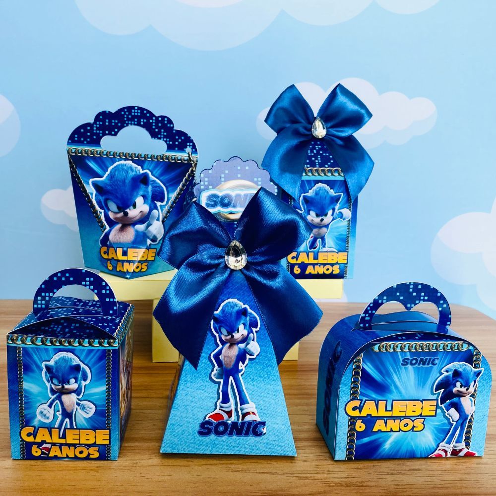 Kit Festa SONIC 3 | Lembrancinhas | Festa infantil | já vai semi MONTADAS em Oferta na Shopee