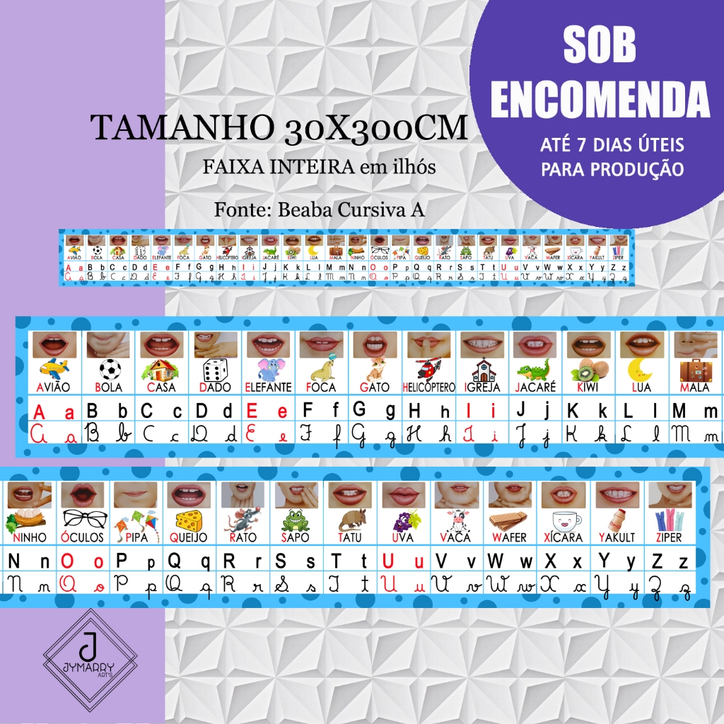 Banner em faixa ALFABETO FONICO 30X300CM - Fonte: Beaba em Oferta na Shopee