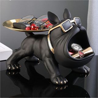 Decoração Escultura Buldog Óculos Bandeja Porta Treco Decorativo em Oferta na Shopee