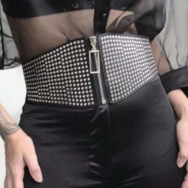 Cinto femenino Corset Gótico Escuro Lace Up Top Colheita Fino Couro Pu Top腰封 — imagem 2 de 2