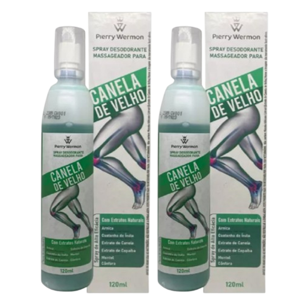 Kit 2 Spray Massageador Canela De Velho 120ml - Pierry Wermon em Oferta na Shopee