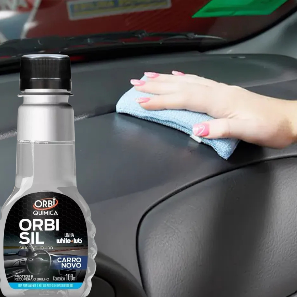 Silicone Liquido Automotivo Incolor Para Painel Plásticos Frisos Laterais Consoles Orbi Sil 100ML em Oferta na Shopee