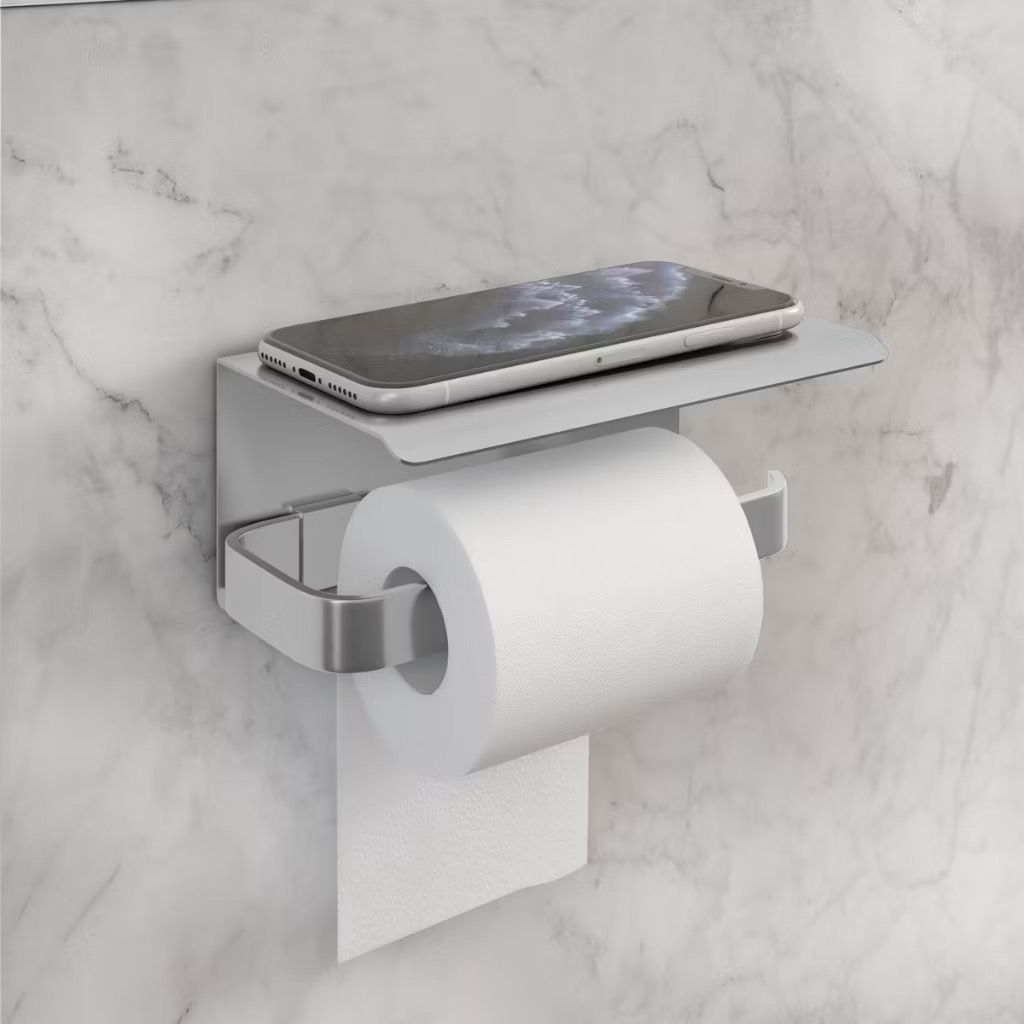 Porta Papel Higienico Com Suporte Celular Polido