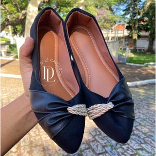 Sapatilha Feminina Bico Fino Cordão Tamanho Especial 41 42 43 em Oferta na Shopee