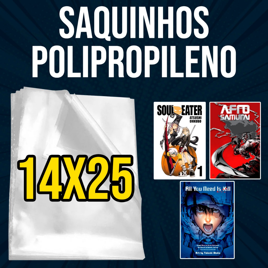 Saquinhos 14x25 para mangás e quadrinhos em Oferta na Shopee