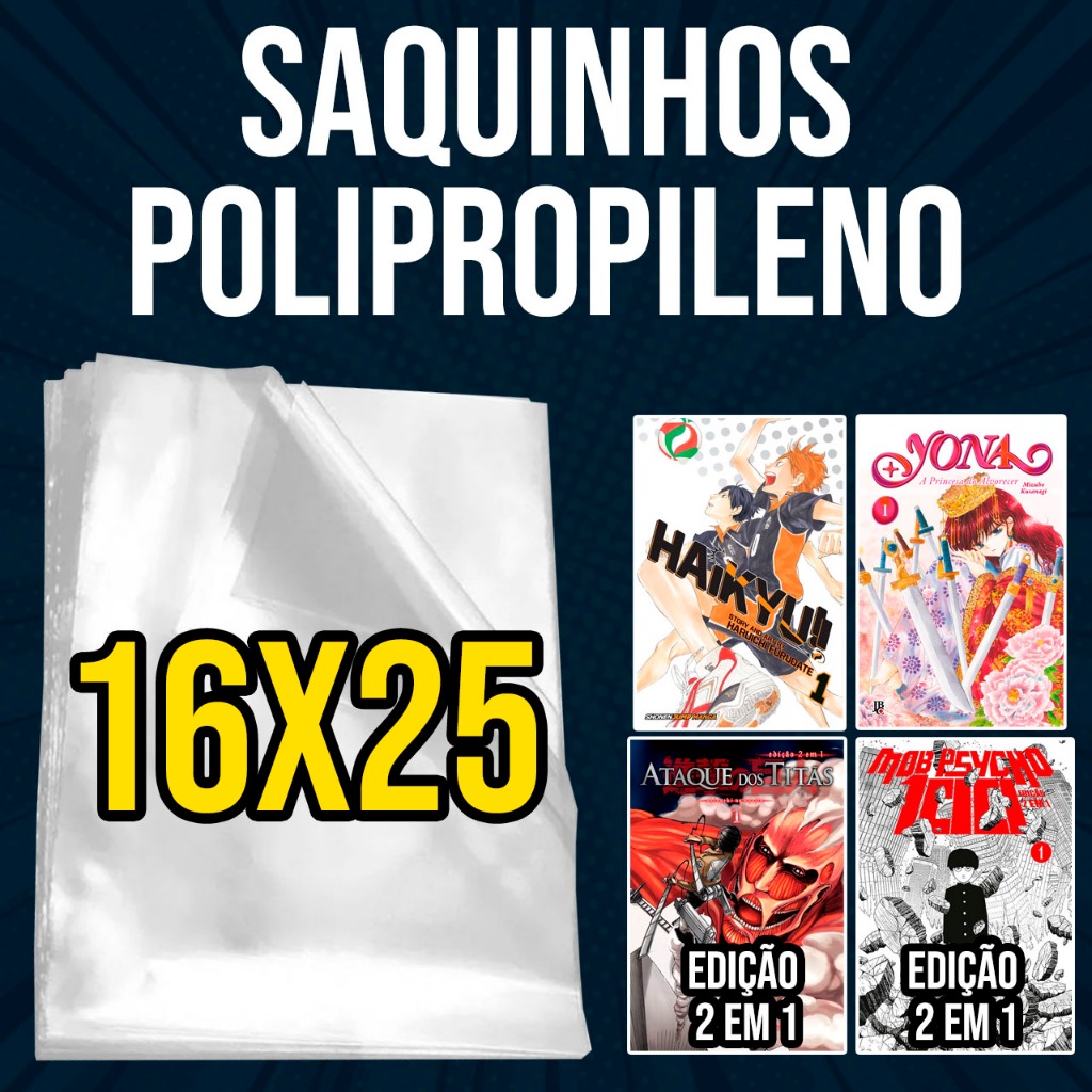 Saquinhos 16x25 para mangás e quadrinhos em Oferta na Shopee
