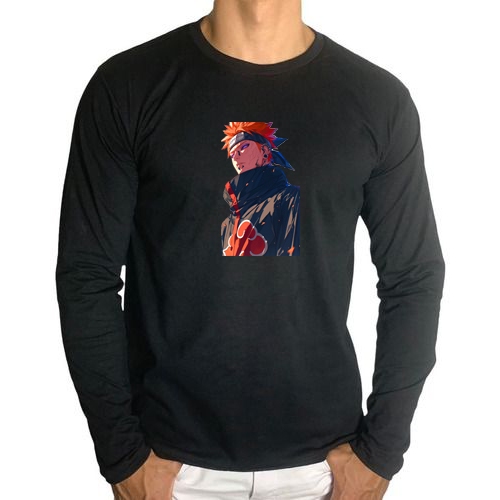 Camisa manga longa unissex Pain akatsuki anime naruto camiseta Para todas as estações do ano Mangá