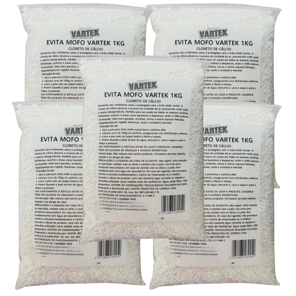 5 KG ANTI MOFO - EVITA MOFO PREMIUM VARTEK - Cloreto De Calcio Pérolas Bolinhas (REFIL) em Oferta na Shopee