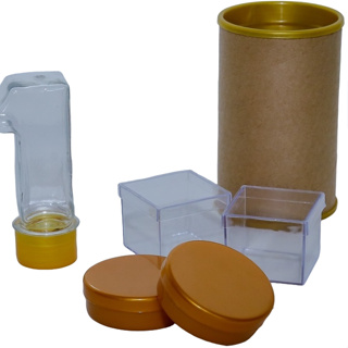 Kit festa 1  - 40 itens - 10 cofres 10x06 / 10 latinhas 5x1 / 10 caxinhas 4x4 /  10 tubetes número 1 em Oferta na Shopee