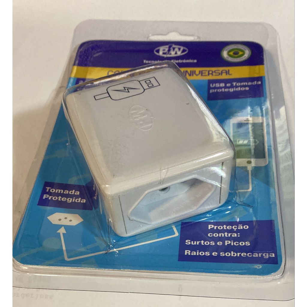 PROTETOR 1 TOMADA  + 2 USB 5V 2,1A  BIVOLT PW