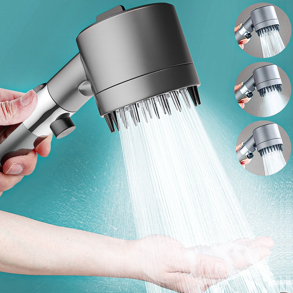 Chuveiro de Reforço Ducha Com Massageador Ajustável De Alta Pressão Com 3 Modos
