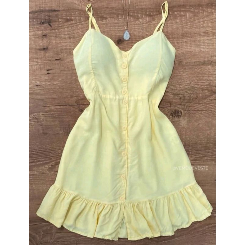 vestido Ayla curto  com botões funcionais e alça regulavel
