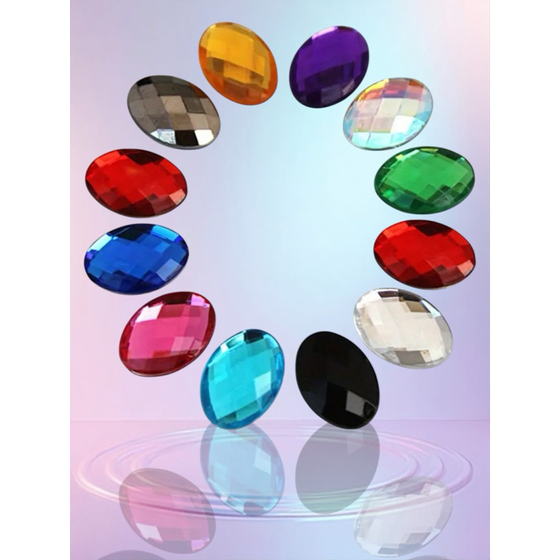 Chaton Oval 10x14mm Sem Furo 500 Unidades 10 Cores em Oferta na Shopee