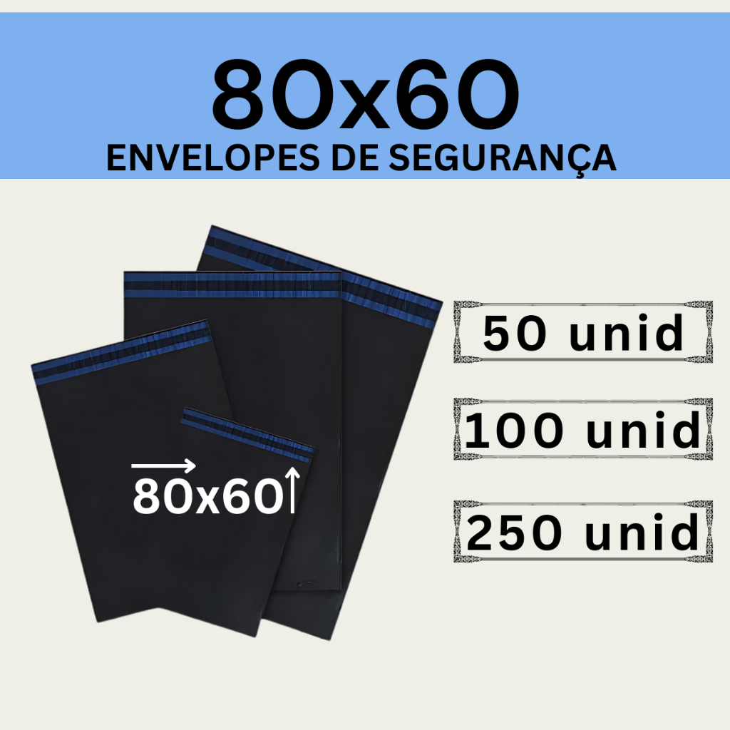 Envelope Segurança 80x60 Embalagem De Envio 50, 100 e 250 unidades em Oferta na Shopee