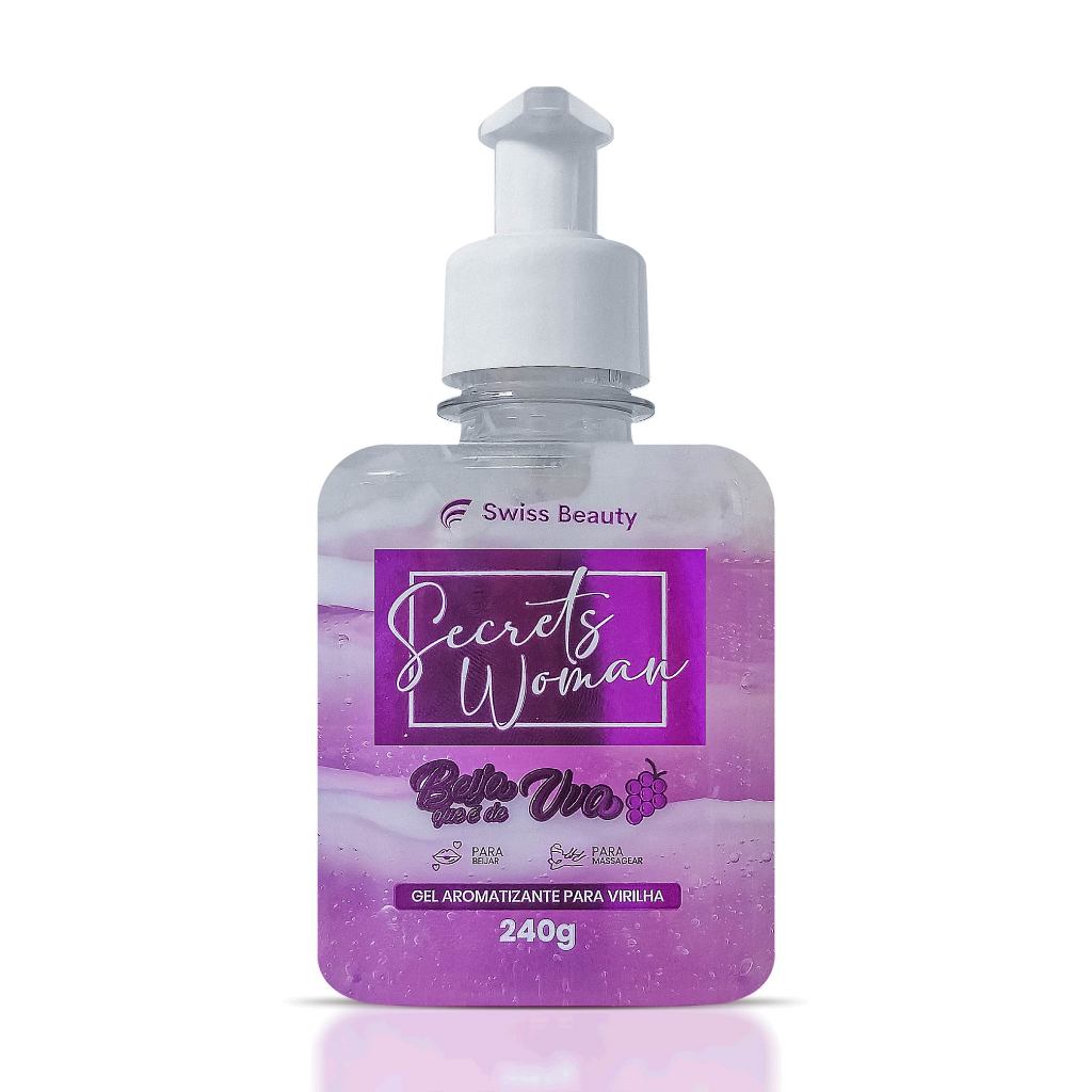Gel Aromatizante Beijável Íntimo Sabor Uva com Creme para Saúde e Cuidado Vaginal 240g Swiss Beauty Belkit - Health