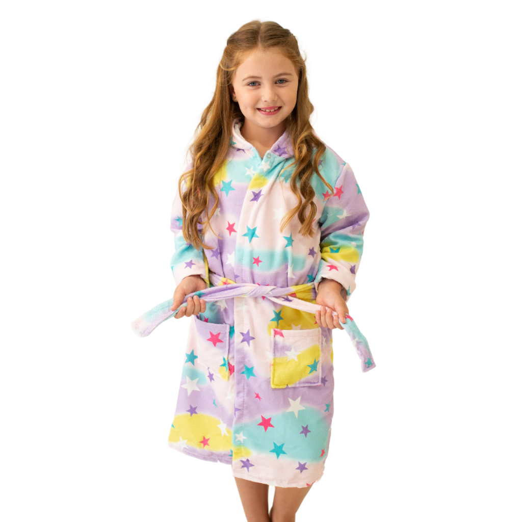 Roupão Atoalhado Infantil Menina Menino Com Capuz Praia Piscina